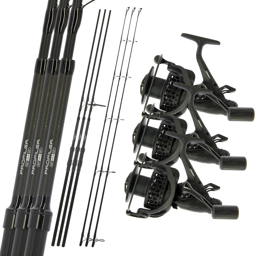 NGT 10ft Profiler Rods x3 & CR60 Reels x3