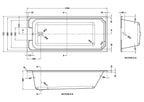 Metro Rectangular Single Ended Bath with Legs - White