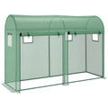 9.8' x 3.3' x 6.6' Steel Frame Greenhouse with PE Cover & Windows, Green