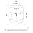 Nio Luxury D-Shaped Soft Close Toilet Seat With Cover Cap