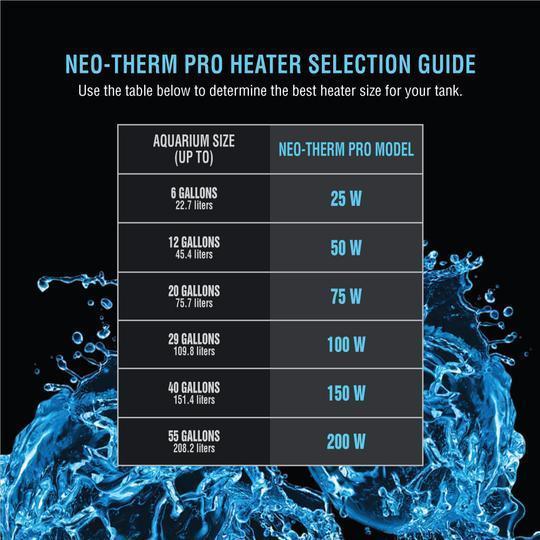 Cobalt Aquatics Neo-Therm Pro Submersible Aquarium Heater (Plastic) - 200 Watt