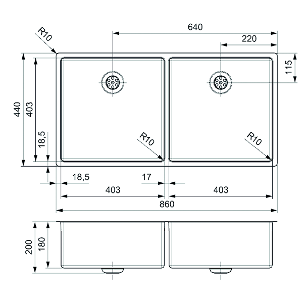 New York Integrated Stainless Steel Kitchen Sink - All Sizes