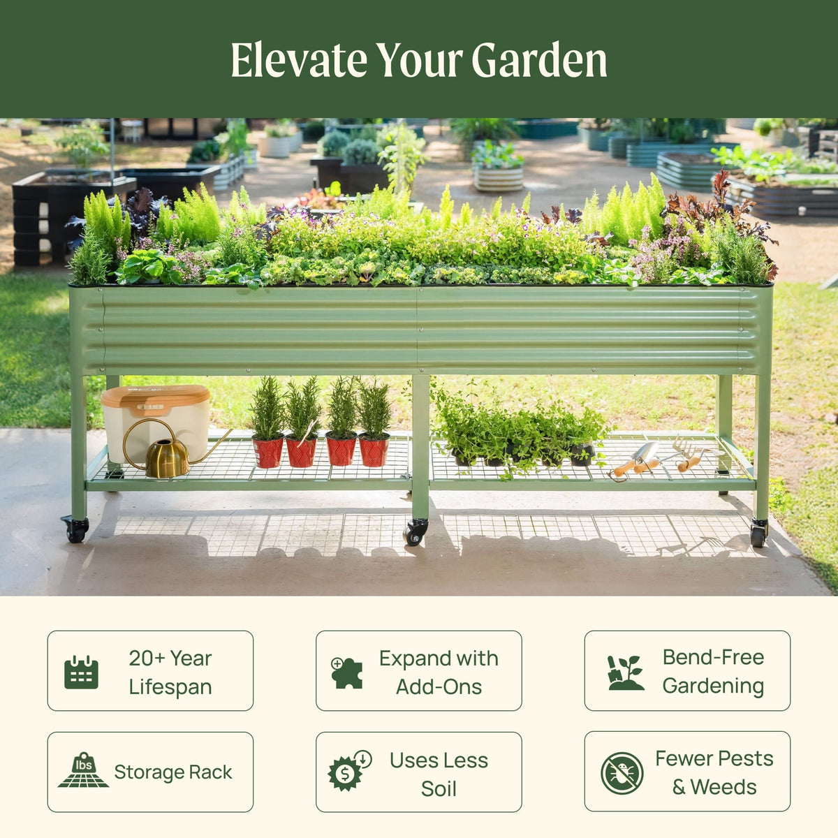 Elevated Garden Bed - 2' x 8'