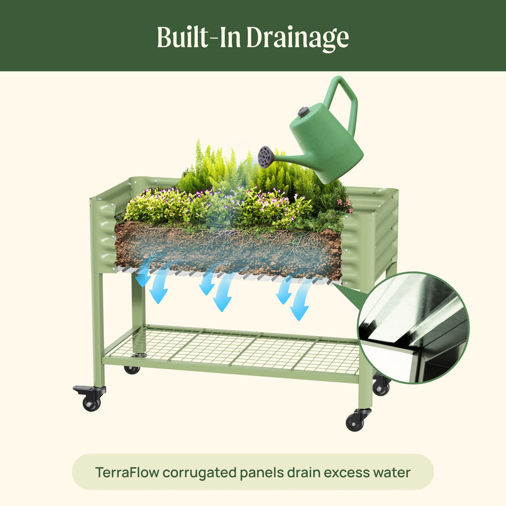 Elevated Garden Bed - 2' x 4' Wheels Included