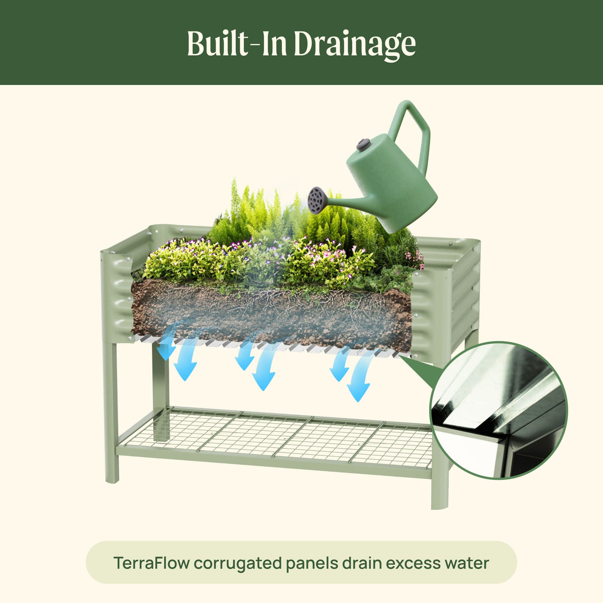 Elevated Garden Bed - 2' x 4' Wheels Included