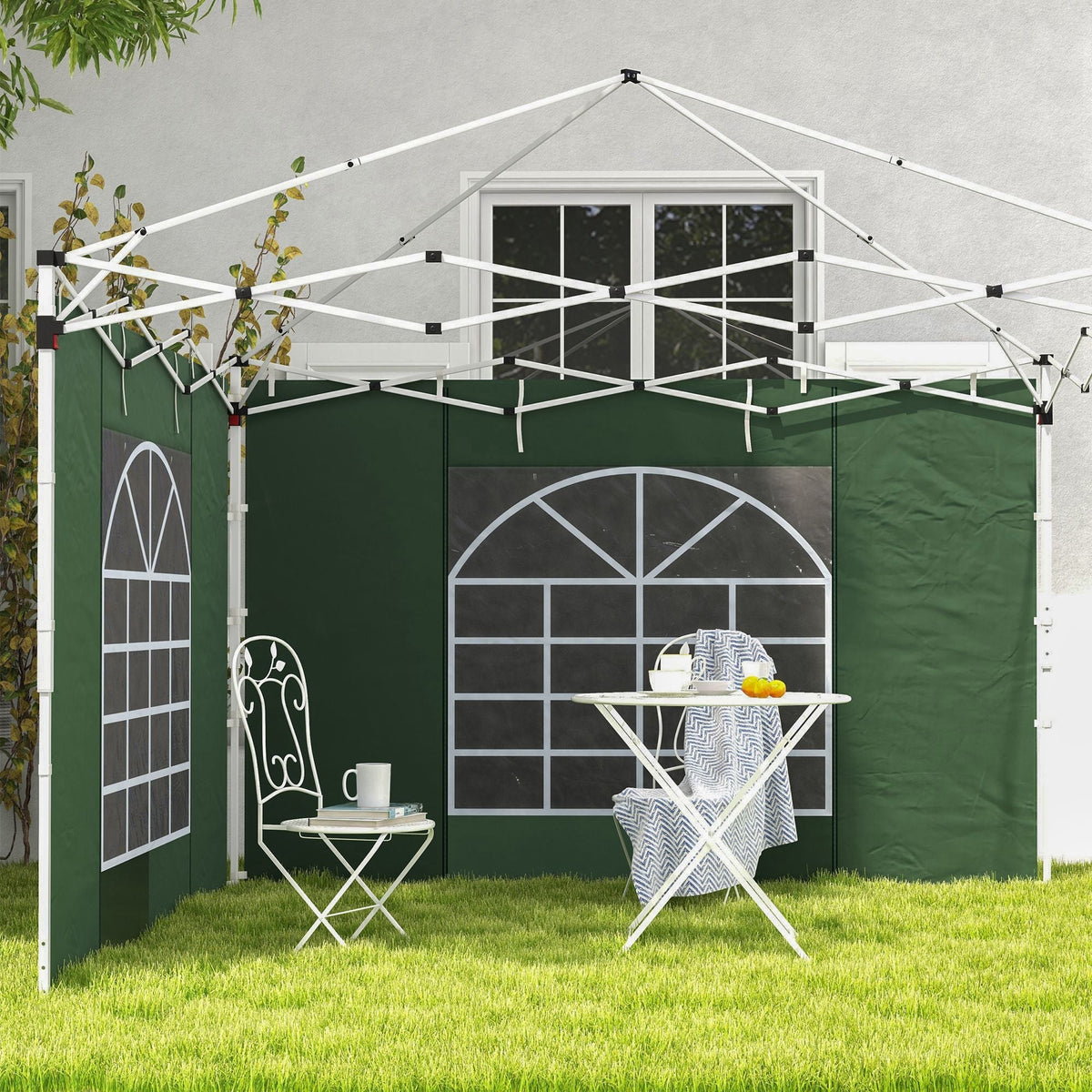 Gazebo Side Panels for 3x3(m) or 3x6(m)Pop Up Gazebo, 2 Pack Sides Replacement, Green