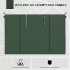 Gazebo Side Panels for 3x3(m) or 3x6(m)Pop Up Gazebo, 2 Pack Sides Replacement, Green