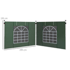 Gazebo Side Panels for 3x3(m) or 3x6(m)Pop Up Gazebo, 2 Pack Sides Replacement, Green