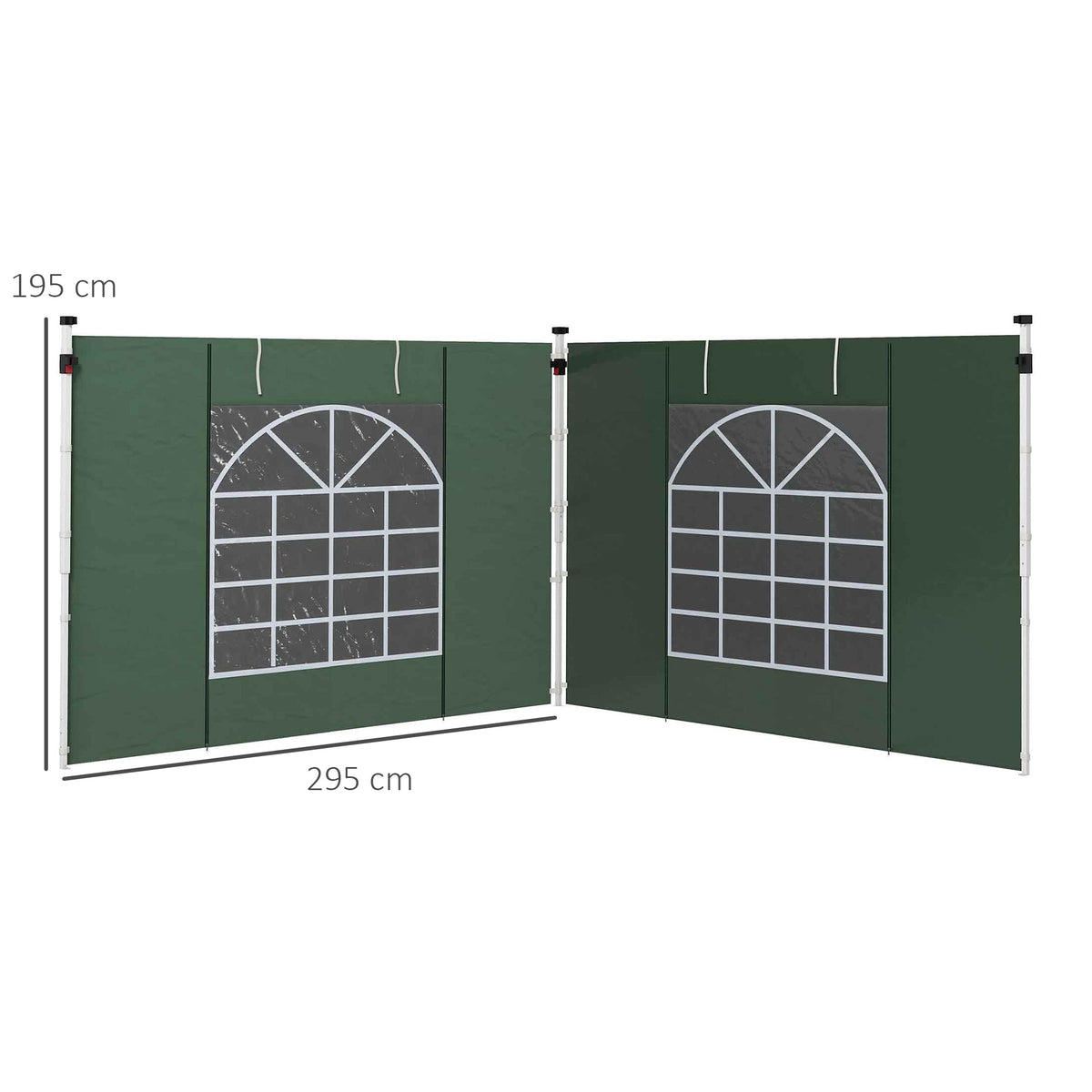 Gazebo Side Panels for 3x3(m) or 3x6(m)Pop Up Gazebo, 2 Pack Sides Replacement, Green