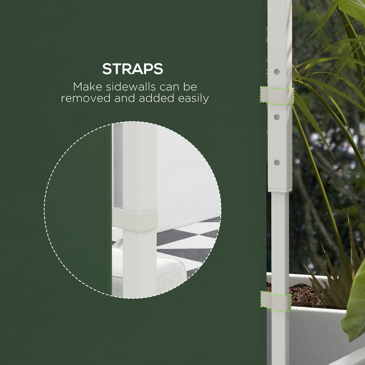 Gazebo Side Panels for 3x3(m) or 3x6(m)Pop Up Gazebo, 2 Pack Sides Replacement, Green
