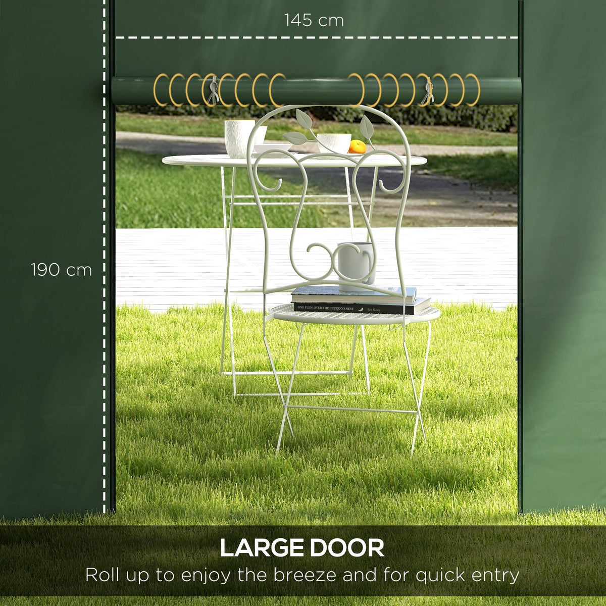 Gazebo Side Panels for 3x3(m) or 3x6(m)Pop Up Gazebo, 2 Pack Sides Replacement, Green