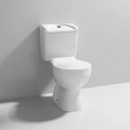 Sydney Close Coupled Toilet with Push Button Cistern & Standard Seat - White