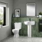 Sydney Close Coupled Toilet with Push Button Cistern & Standard Seat - White