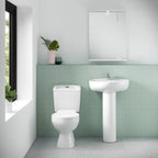Sydney Close Coupled Toilet with Push Button Cistern & Standard Seat - White