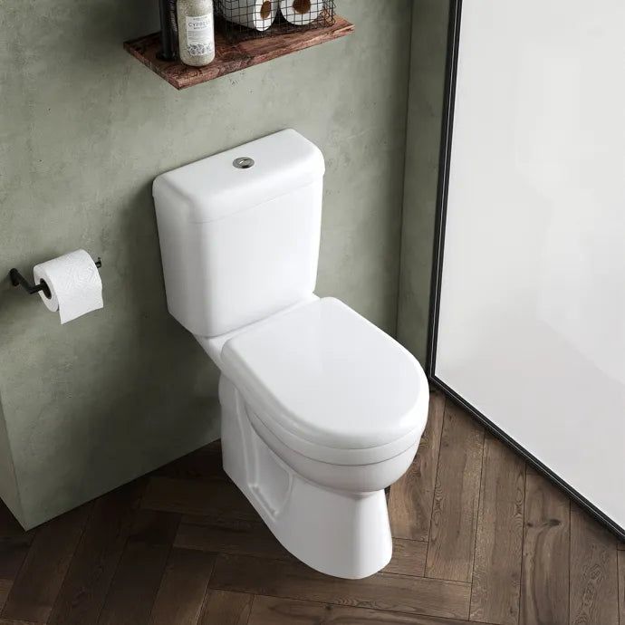 Puro Doc M Packs Comfort Height Close Coupled Toilet with Standard Seat & Cistern - White