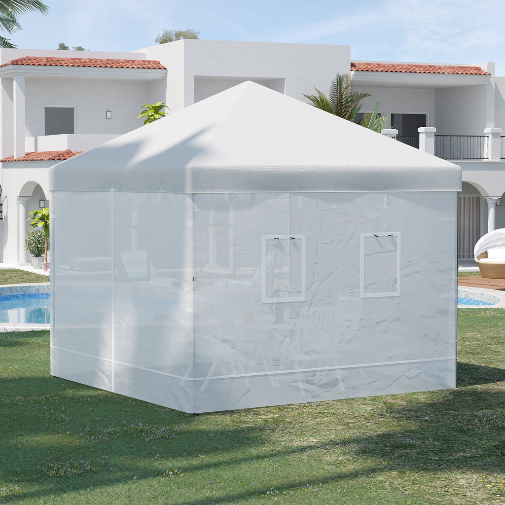Pop Up Canopy Mesh Sidewalls Set of 4 for 10' x 10' Tent, White