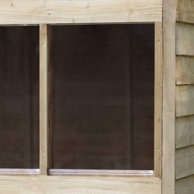 4LIFE Overlap Pressure Treated 8ft x 6ft Apex Shed - Double Door