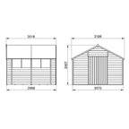 4LIFE Overlap Pressure Treated Apex Shed Double Door - All Sizes