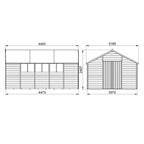 4LIFE Overlap Pressure Treated Apex Shed Double Door - All Sizes