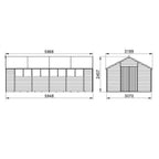 4LIFE Overlap Pressure Treated Apex Shed Double Door - All Sizes