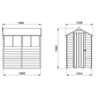 4LIFE Overlap Pressure Treated 6ft x 4ft Apex Shed - 4 Windows