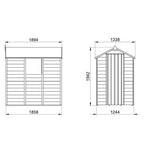4LIFE Overlap Pressure Treated 6ft x 4ft Apex Shed