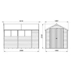 4LIFE Overlap Pressure Treated 10ft x 6ft Apex Shed - Double Door