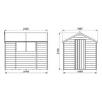 4LIFE Overlap Pressure Treated 8ft x 6ft Apex Shed