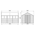 4LIFE Overlap Pressure Treated Apex Shed Double Door - All Sizes