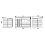 4LIFE Overlap Pressure Treated Pent Shed - All Sizes