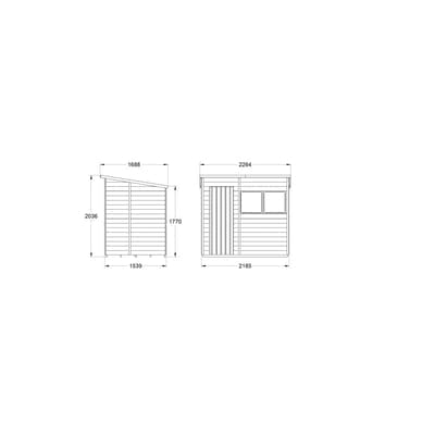 4LIFE Overlap Pressure Treated Pent Shed - All Sizes