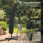 3 m Cantilever Parasol with Weights, Cover & Cross Base, Coffee