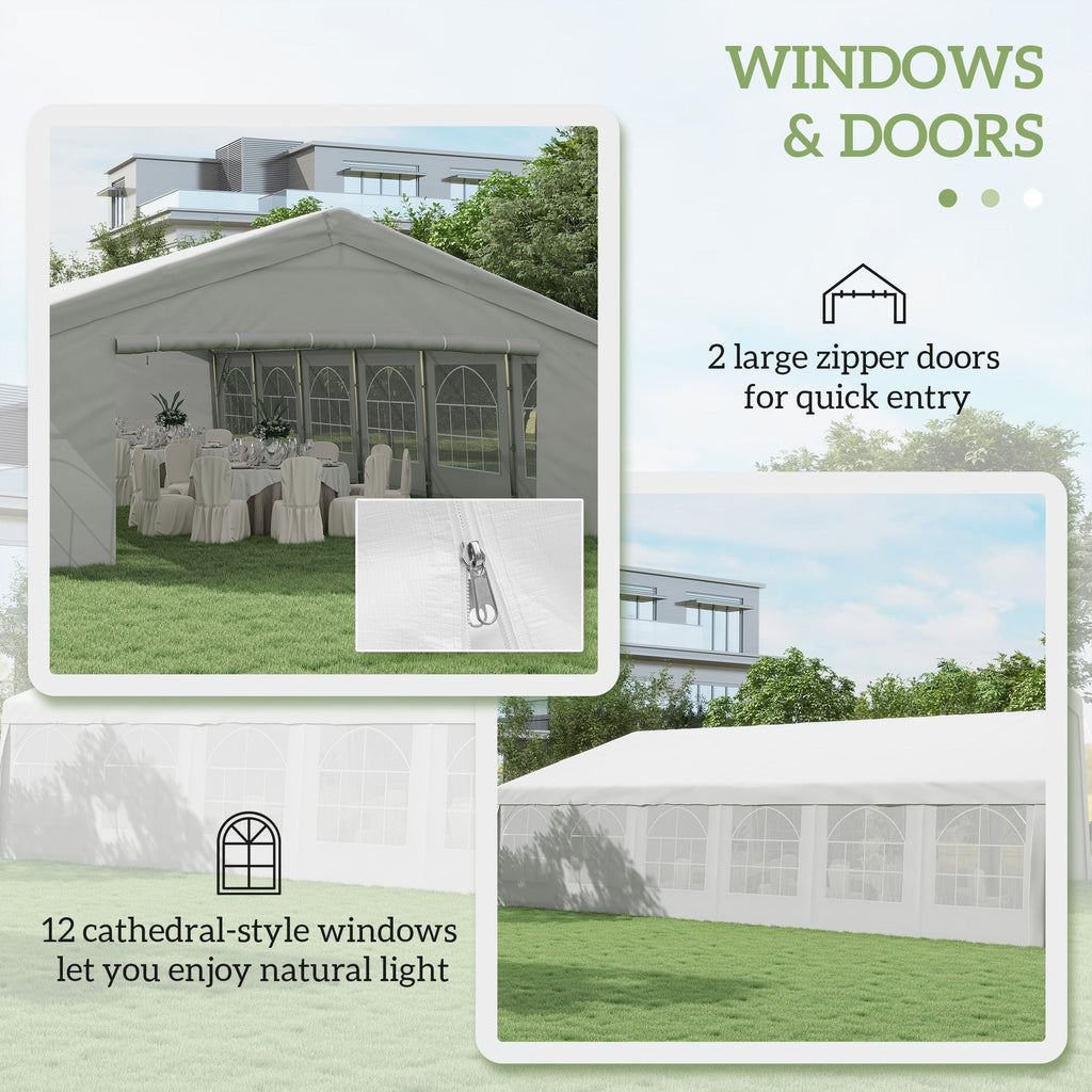 20' x 40' Heavy-duty Party & Wedding Tent with Sidewalls, White