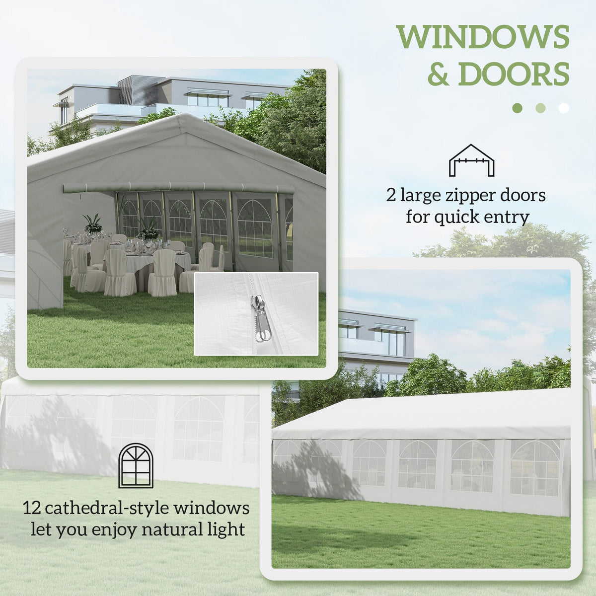 20' x 40' Heavy-duty Party & Wedding Tent with Sidewalls, White