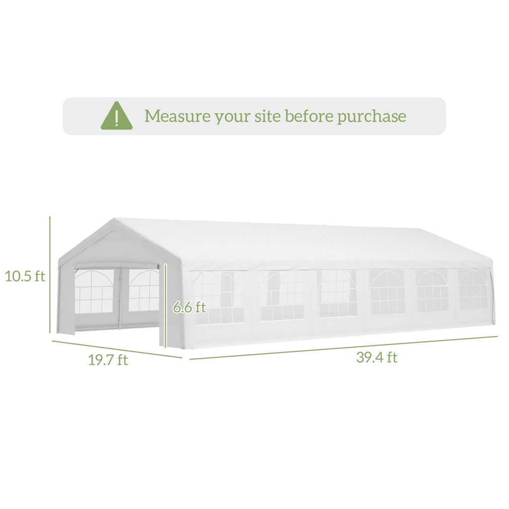 20' x 40' Heavy-duty Party & Wedding Tent with Sidewalls, White