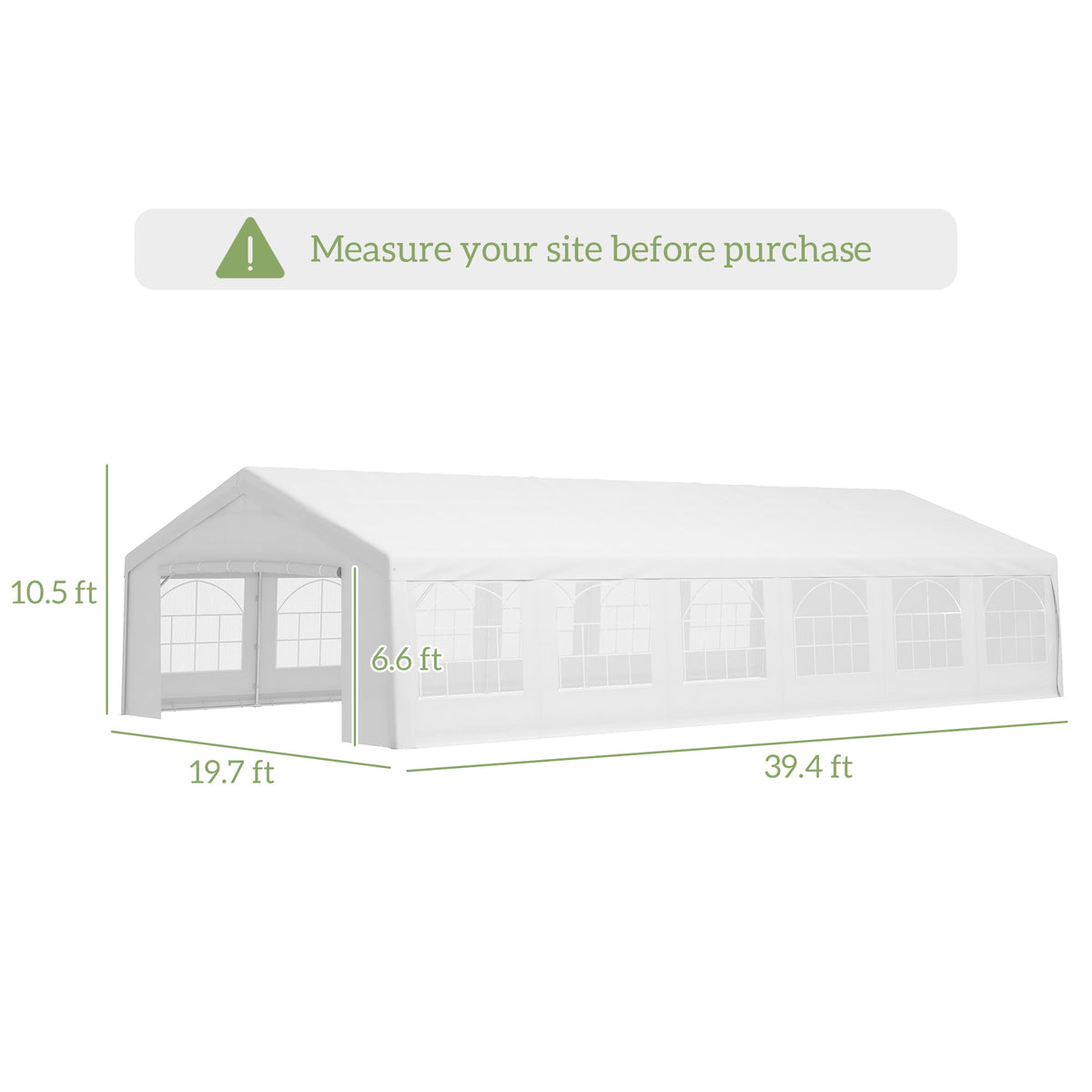20' x 40' Heavy-duty Party & Wedding Tent with Sidewalls, White