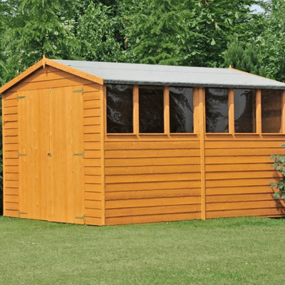 Overlap 10ft x 6ft Double Door Apex Shed w/ Windows