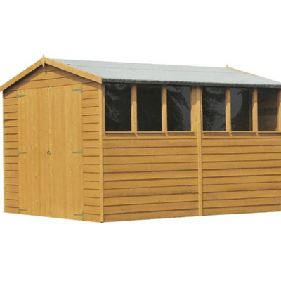 Overlap 10ft x 6ft Double Door Apex Shed w/ Windows