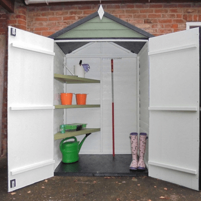 Overlap 4ft x 3ft Double Door Apex Shed inc 3 Shelves
