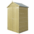 Overlap 4ft x 3ft Double Door Apex Shed (Pressure Treated)