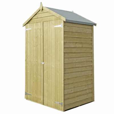 Overlap 4ft x 3ft Double Door Apex Shed (Pressure Treated)