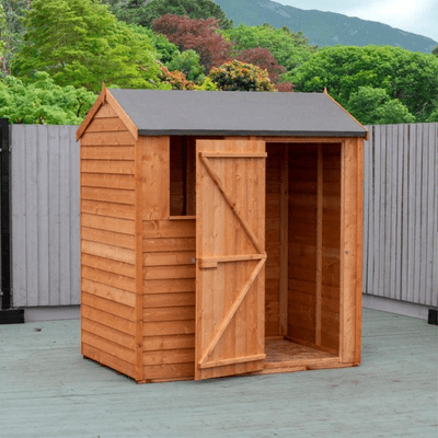 Overlap 6ft x 4ft Single Door Reverse Apex Shed