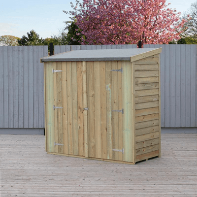 Overlap 6ft x 3ft Double Door Pent Shed (Pressure Treated)