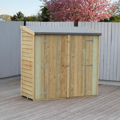 Overlap 6ft x 3ft Double Door Pent Shed (Pressure Treated)