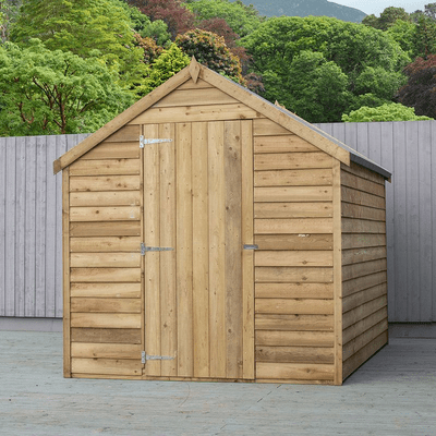 Overlap 8ft x 6ft Single Door Apex Value Shed with One Window (Pressure Treated)