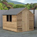 Overlap 8ft x 6ft Single Door Apex Value Shed with One Window (Pressure Treated)