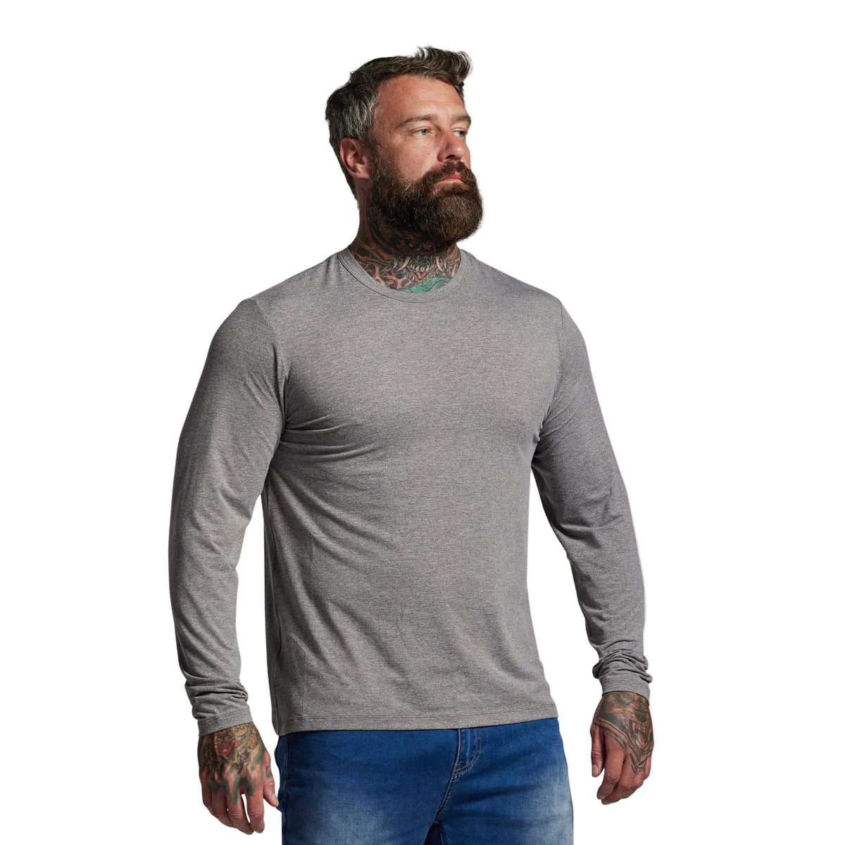 BP Premium Basic Long Sleeve (Heather Grey)