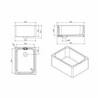 Belfast 1 Bowl Gloss White Fireclay Ceramic Kitchen Sink