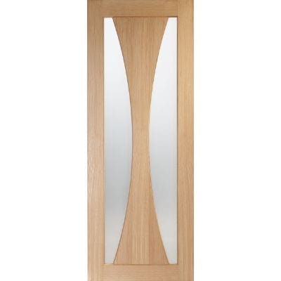 Verona Internal Oak Fire Door with Clear Glass