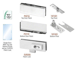 CRL European Patch Door Kit - With Lock